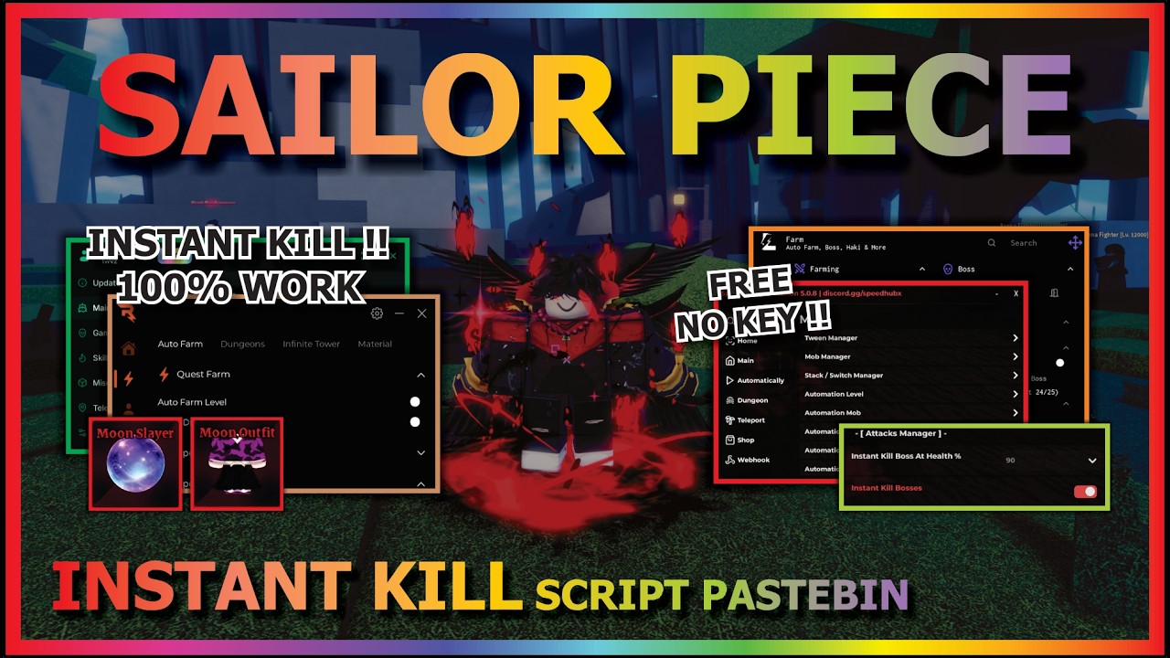 SAILOR PIECE Script Pastebin 2026 AUTO FARM, INFINITE TOWER, BOSS, DUNGEON, INSTANT KILL (NO KEY)⚔️🌙