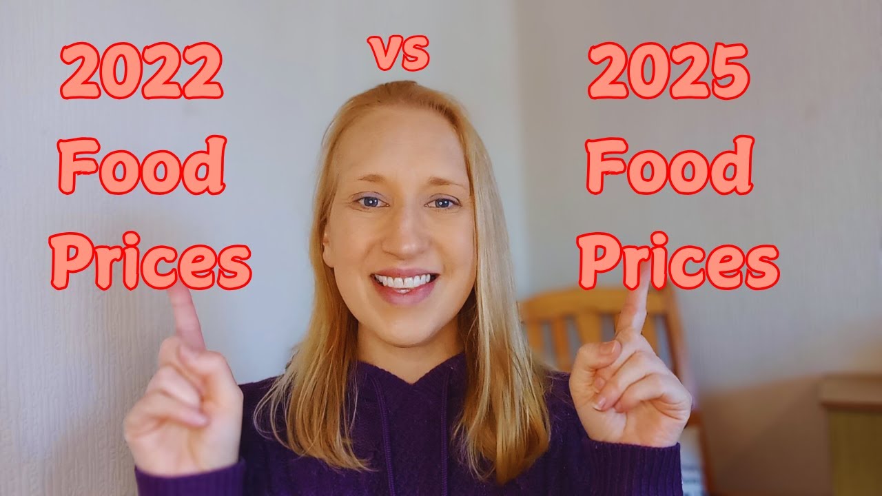 Cost of living food price comparison from 2022 - 2025 in Tesco UK