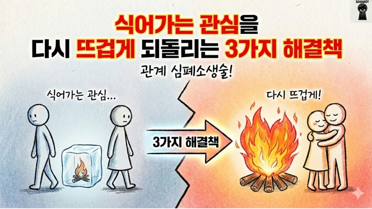 식어가는 관심을 다시 뜨겁게 되돌리는 3가지 해결책 #권태기극복 #소심지#연애심리 #인간관계 #자기계발 #매력자본 #중년사랑 #소통의기술