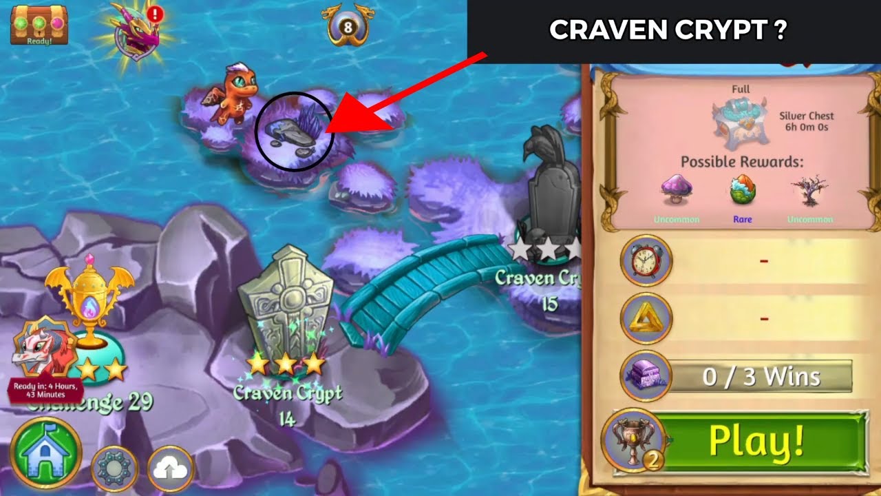 Merge Dragons | Craven Crypt ? (Secret 1) | 3 Stars 🌟🌟🌟| With Commentary