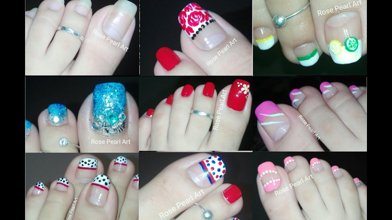 Long Toe Nail Art Designs Compilation #1- Pedicure Nail Art | Rose Pearl