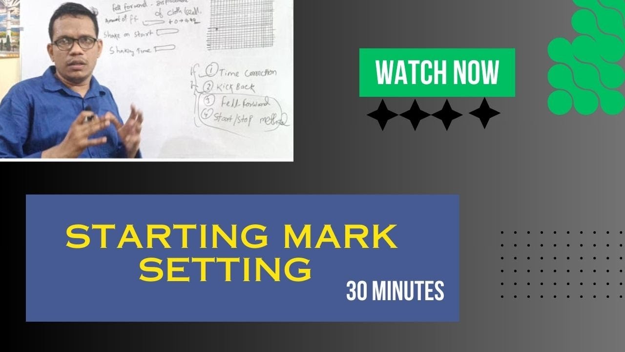 Starting/stop mark setting in toyota loom.