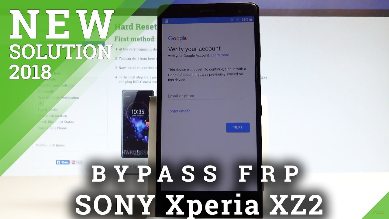How to Bypass Google Verification in SONY Xperia XZ2 - Unlock FRP / Remove Google Account