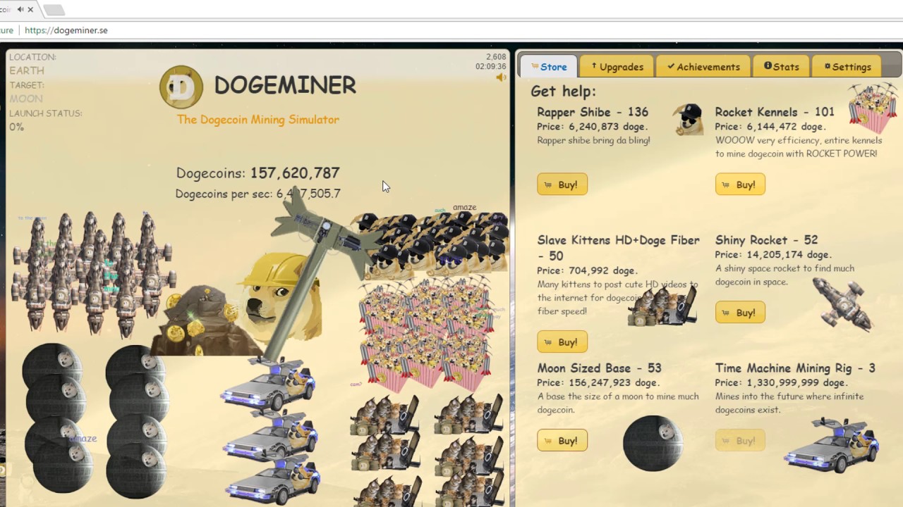 Dogeminer Earth to Moon in one go SpeedRun