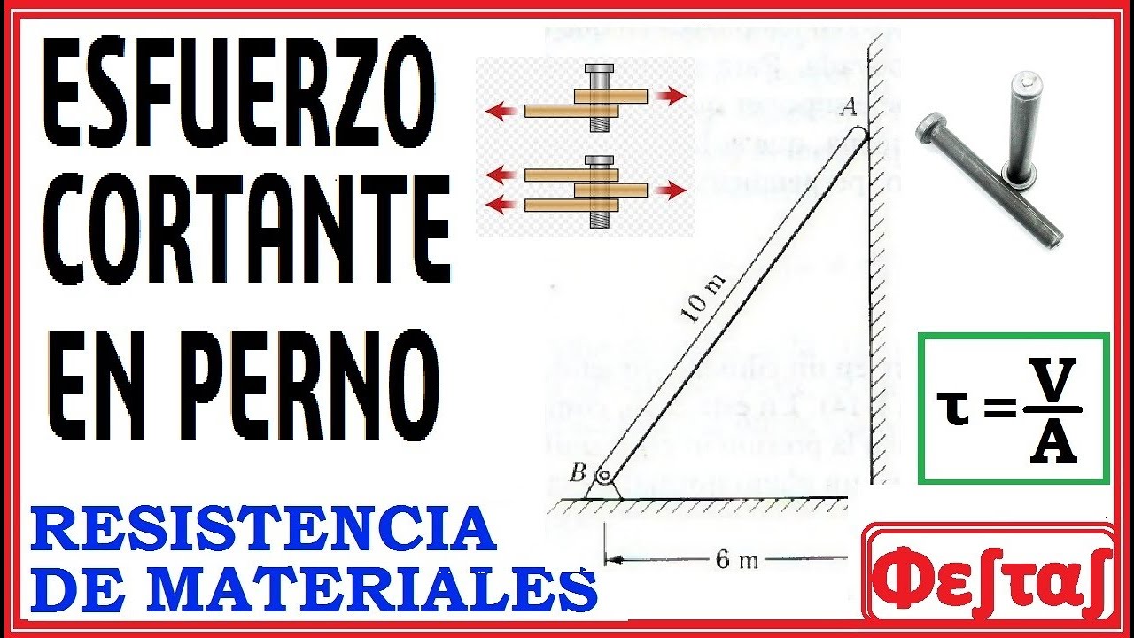 τ Esfuerzo cortante doble en perno de barra|Problema 118| Resistencia de Materiales - Pytel & Singer