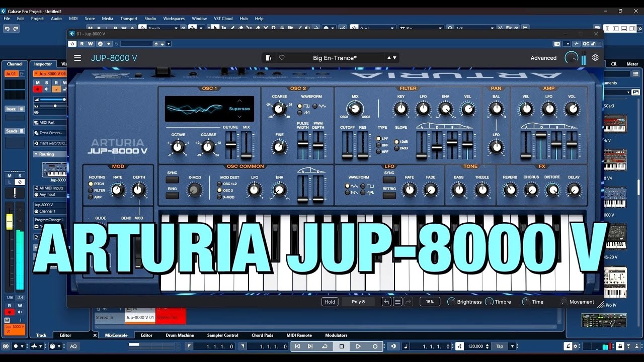 Arturia JUP-8000 V - Supersaw Digital Synth - The BIG Sound Test - NO Talking