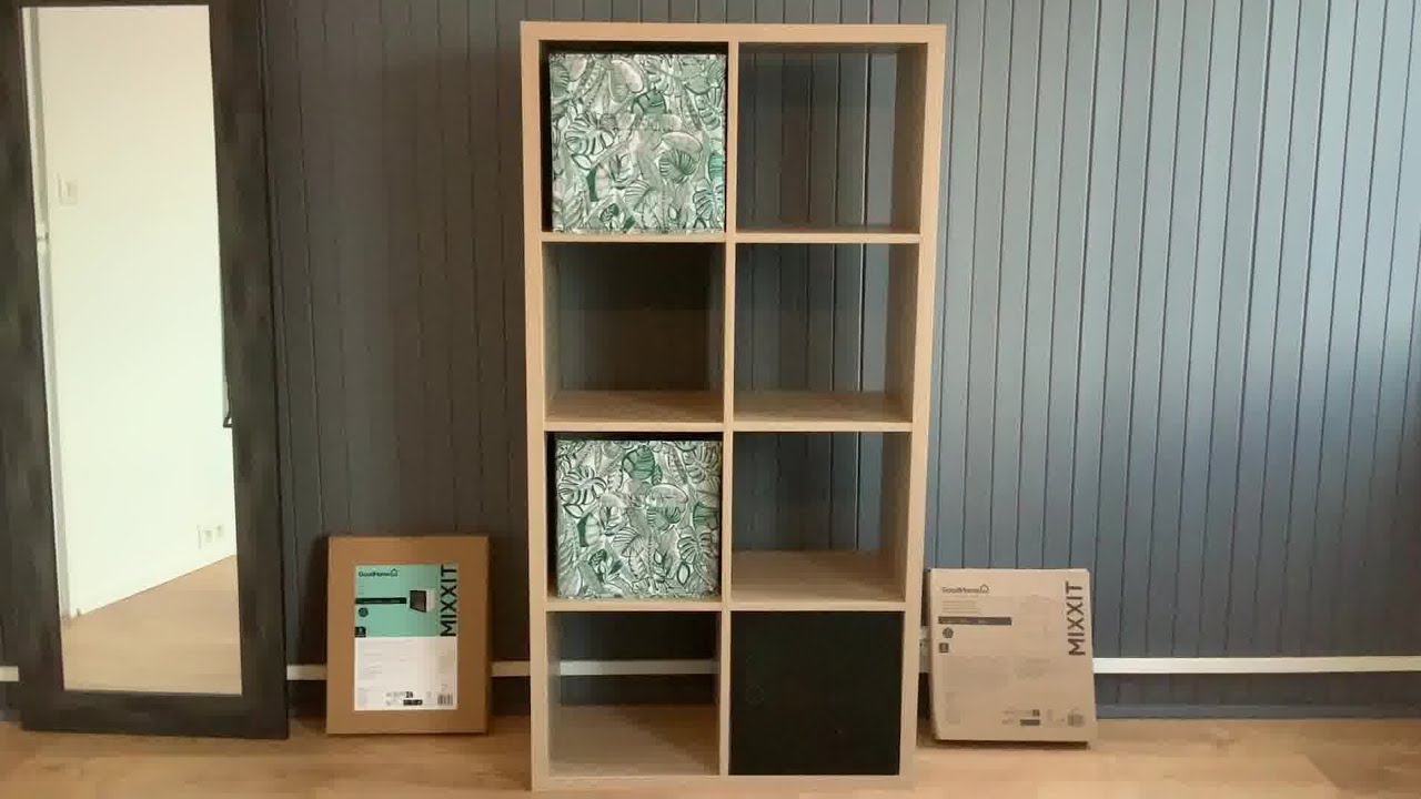 Avis Consommateur : Étagère modulable 8 cubes GoodHome Mixxit effet chêne | Castorama