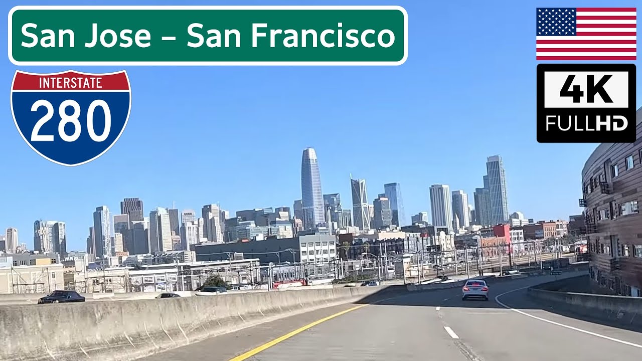 San Jose to San Francisco by the Beautiful I-280 N, California USA | 4K Time Lapse Scenic Drive