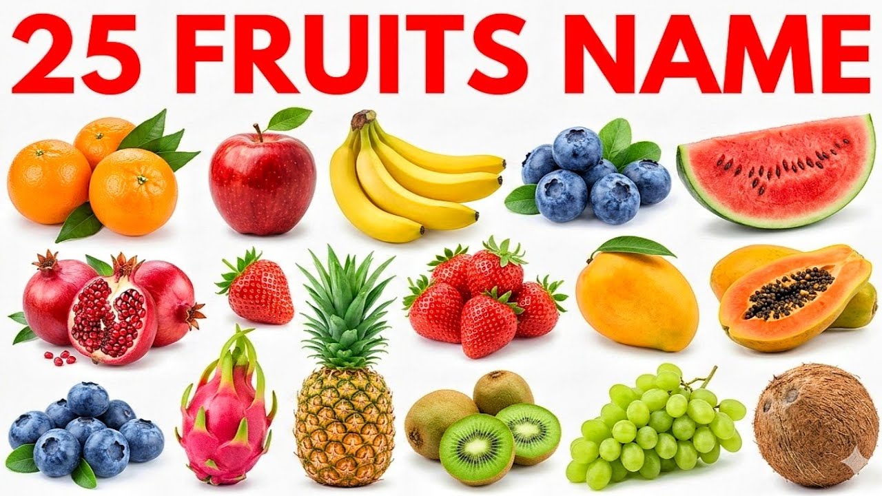 फलों के नाम सीखो बच्चों | Fruit Name English & Hindi | Fruits Name for Kids Educational Video 