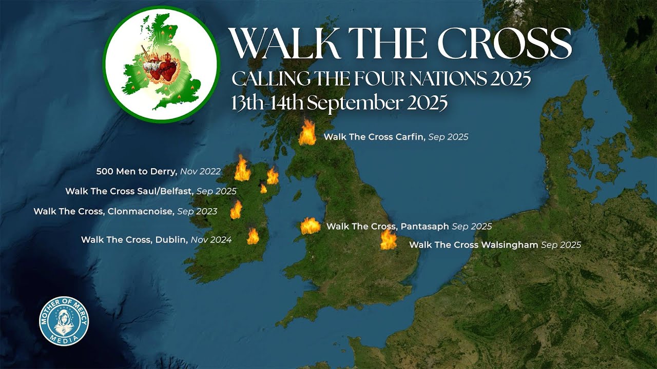 Walk the Cross 2025 &ndash; Four Nations Spreading The Flame of Love. Music by Aaron Gallagher 