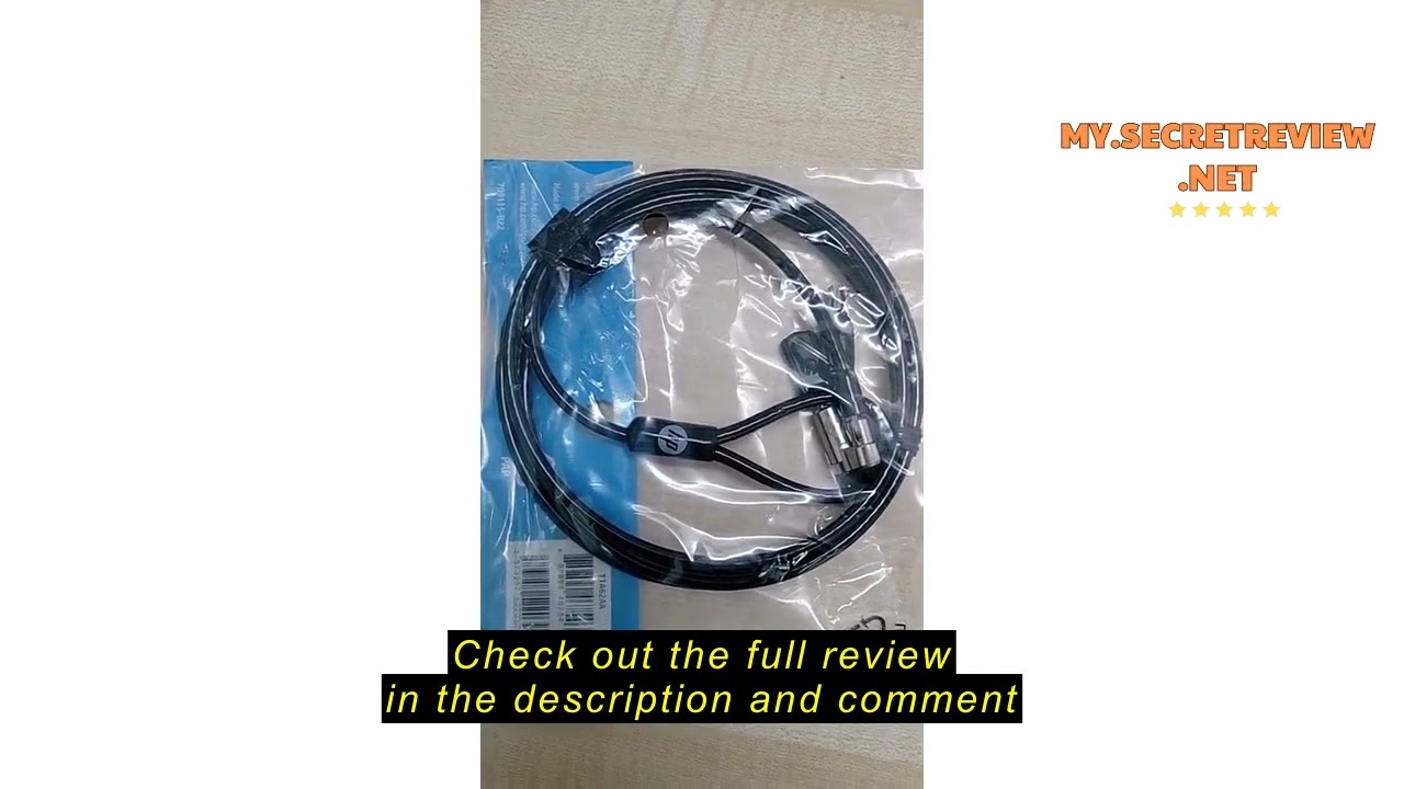 Review Ulasan HP Notebook/Laptop Keyed Cable Lock 7 x 3mm Security Lock T1A62AA(Standard K Slot)