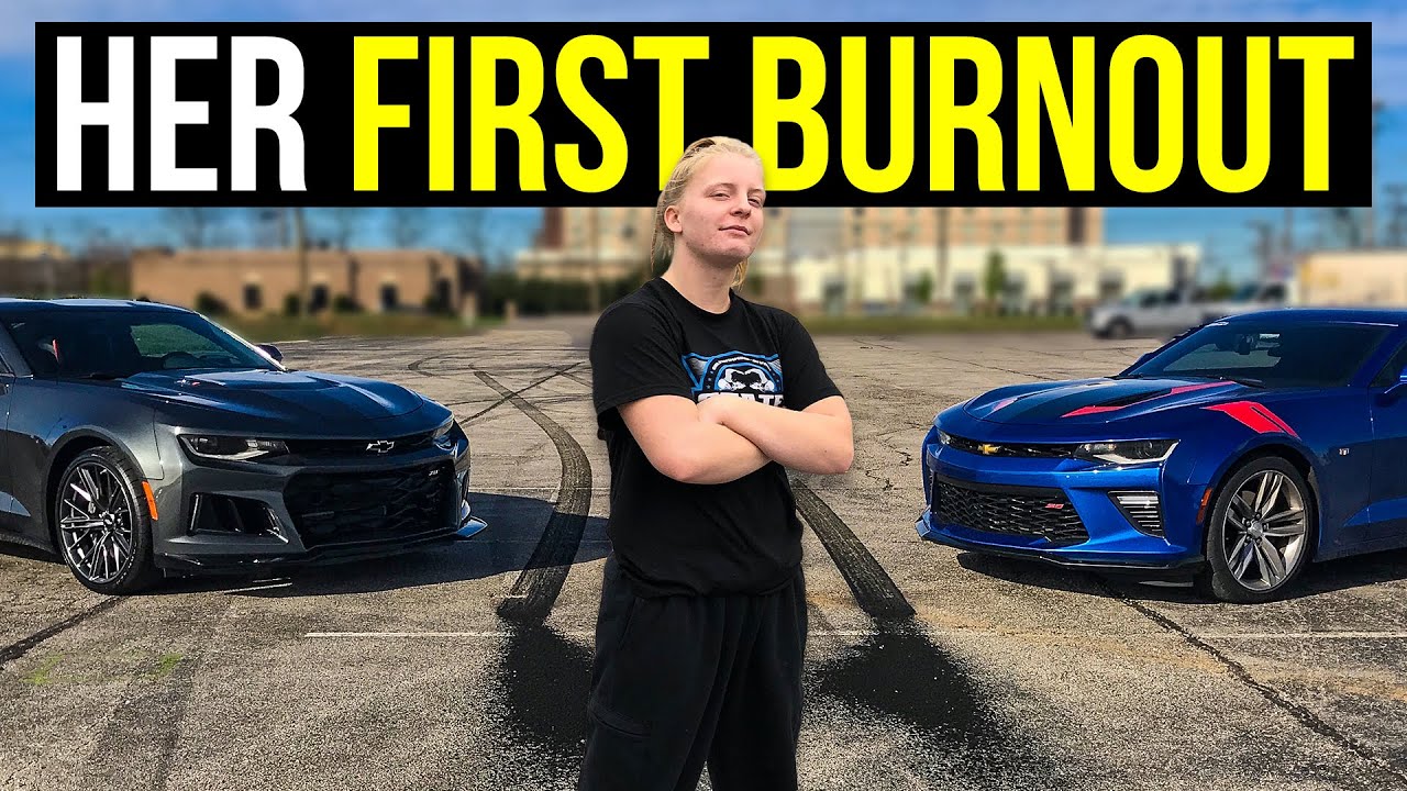 Teaching my 17 yr old daughter to do BURNOUTS!