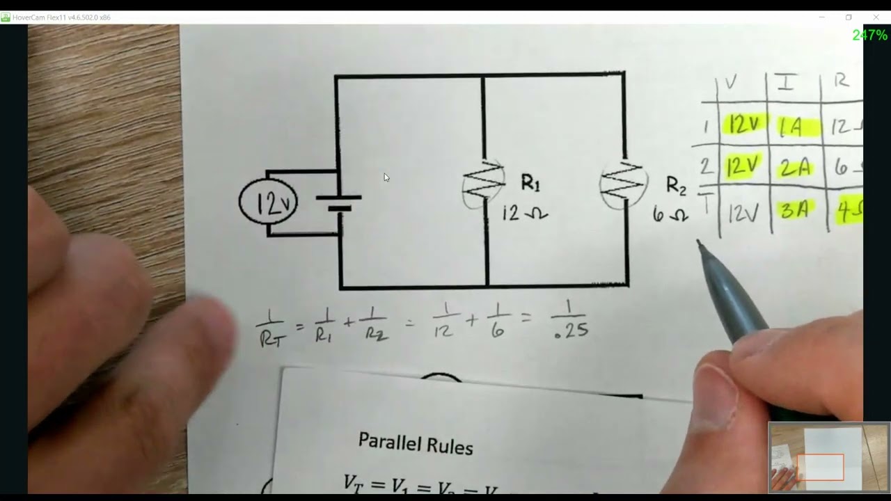 How to solve for total current/ total resistance in a parallel circuit