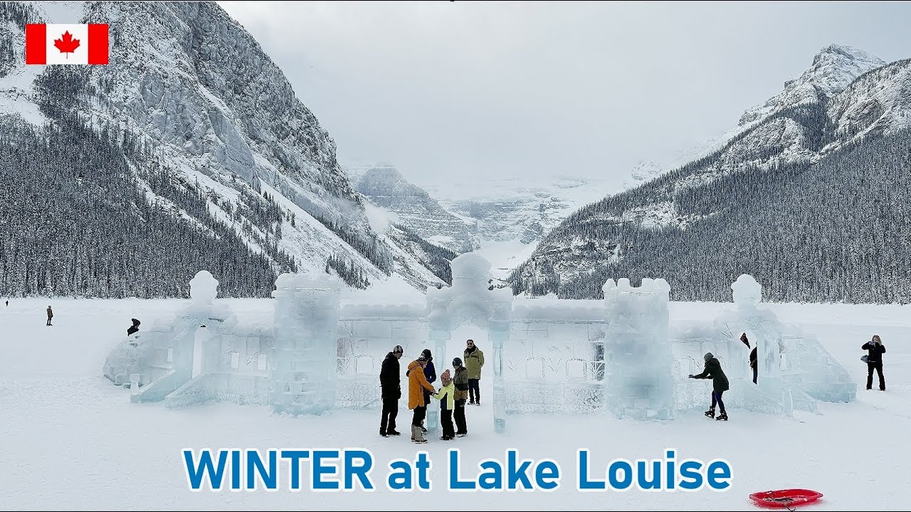 Winter at Lake Louise Banff ❄️ Walk and Skating ⛸️ Banff National Park Canada 🇨🇦