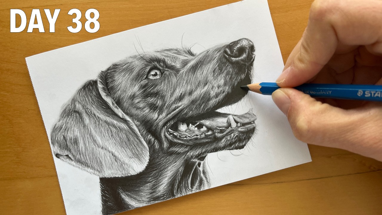 I painted a Weimaraner dog painting | Every dog breed dog art challenge Series