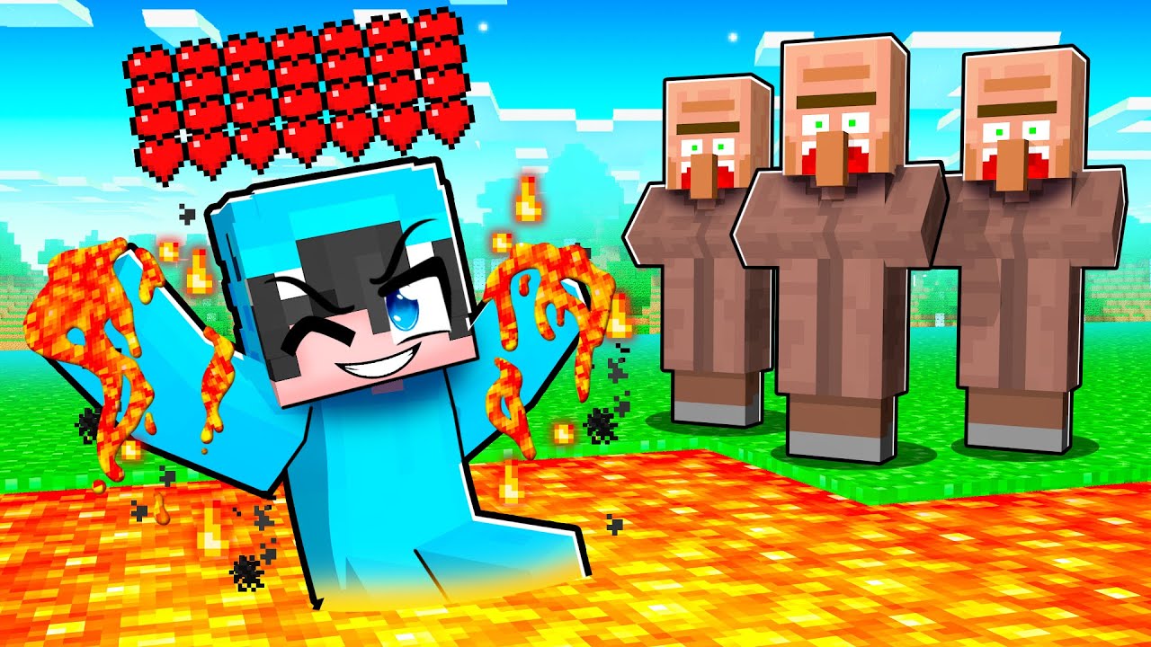 Trolle&eacute; a los Aldeanos con 1,000,000 de CORAZONES en Minecraft