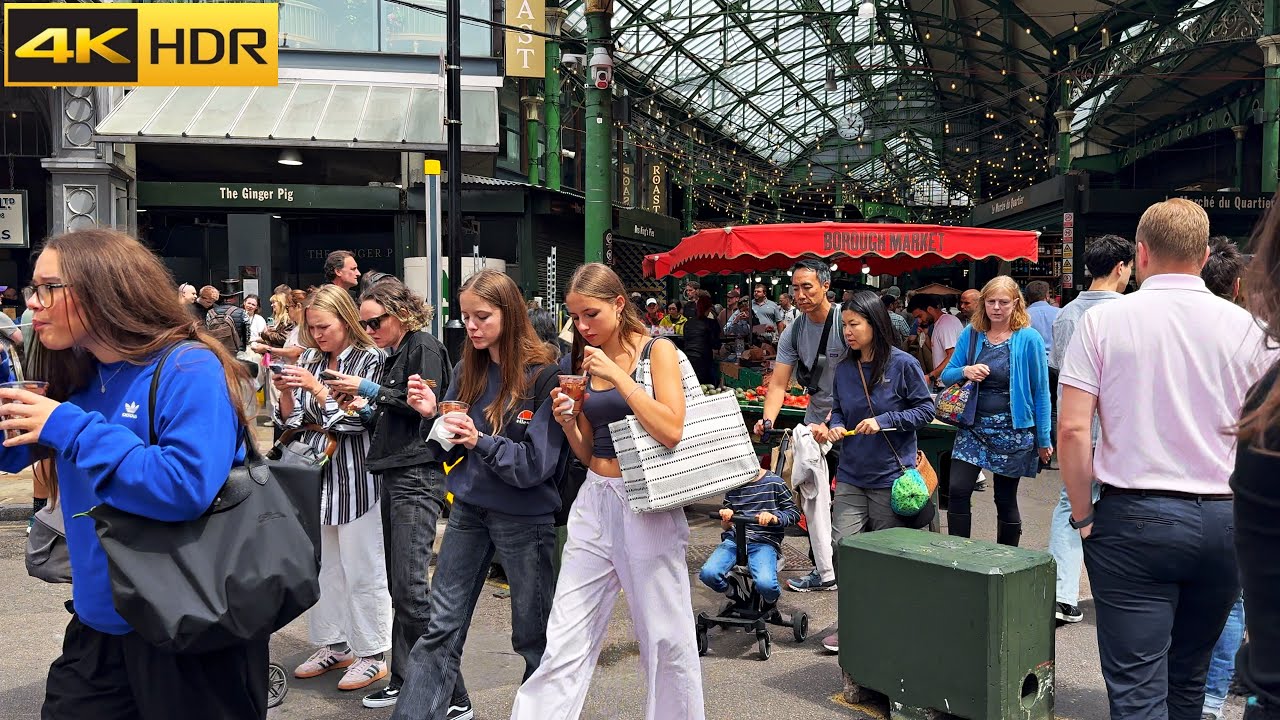 Exploring London's Borough Market - June 2024 🍔 Food People and Good Vibes [4K HDR]