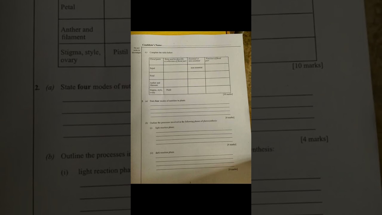 2024 Nov/Dec Wassce Biology #biology #wassce#waec #fyp #leaked#viralshorts