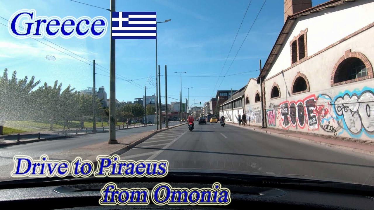 Drive in Greece. Drive to Piraeus from Omonia. ORANGE ua