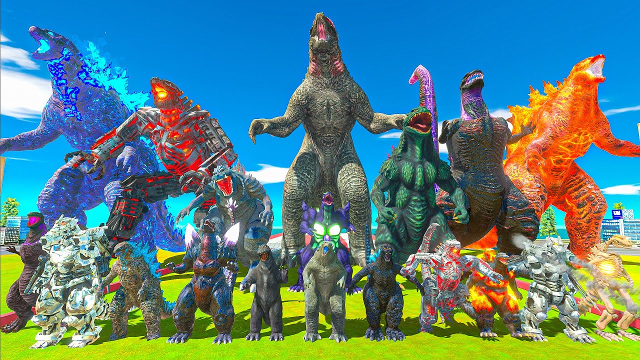 All Godzilla vs King Ghidorah and Kaiju Monsters Army - Animal Revolt Battle Simulator