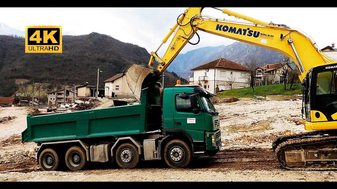 Donja Jablanica.Radovi na odvozu materijala još traju.Vožnja kamiona je težak posao