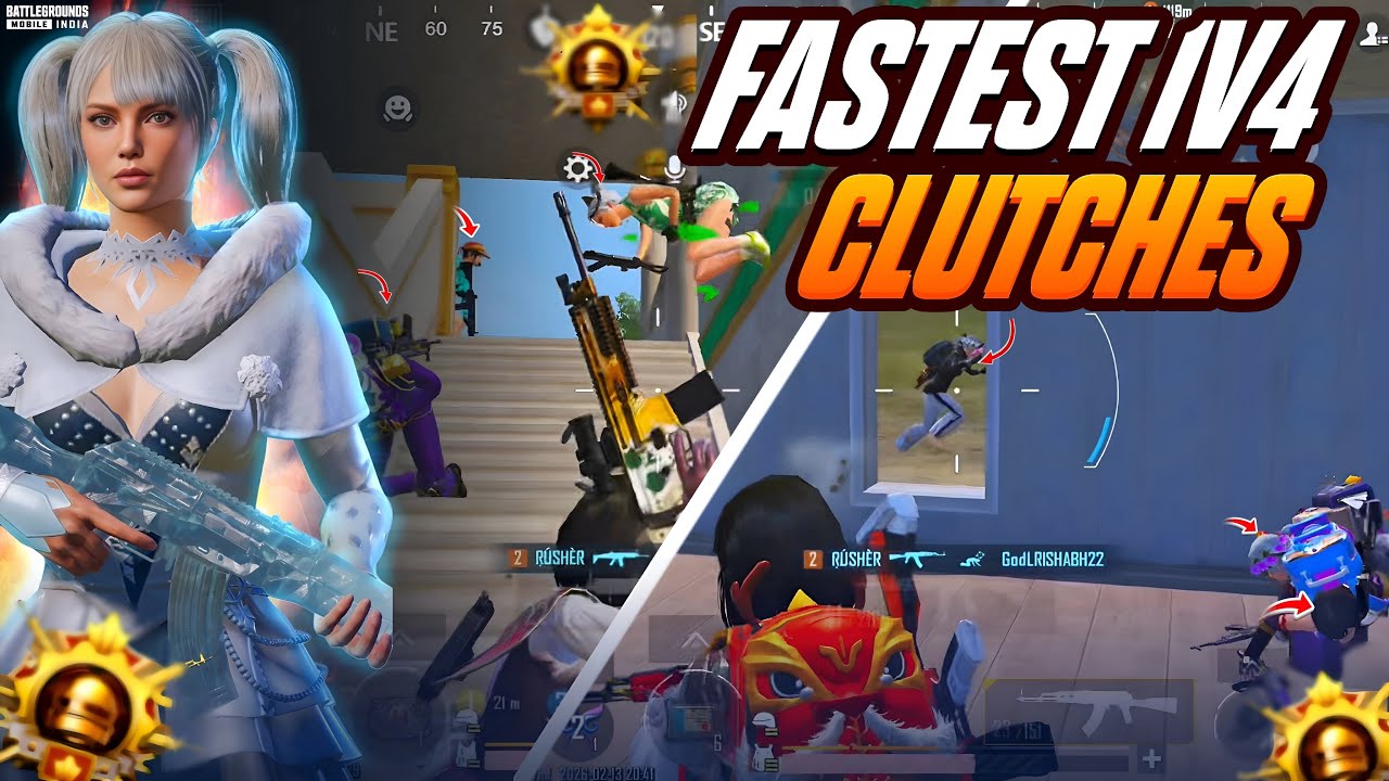 SKILL SHOWS 7 YEAR EXPERIENCE 🏹FASTEST 1V4 CLUTCHES|RUSHER BGMI/PUBG GAMEPLAY🔥
