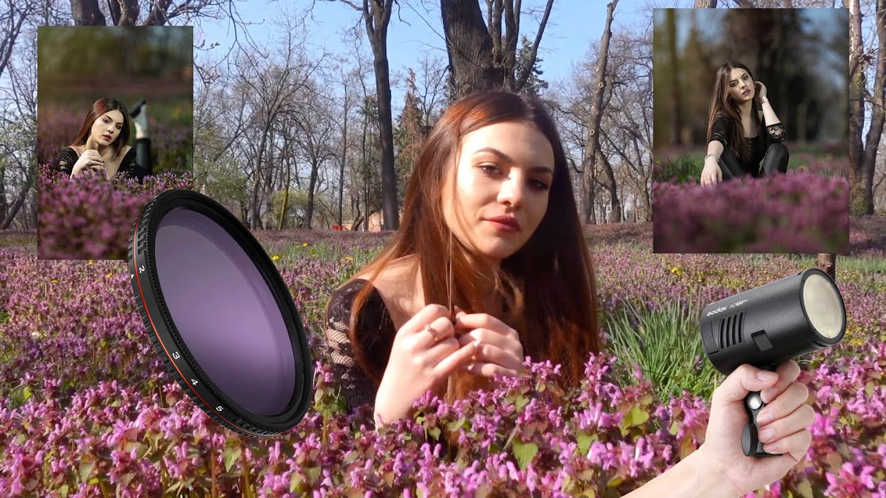 Flowery field BTS -Light setup on a BUDGET (Anyone can do this) Godox AD100PRO  FREEWELL MIST VND