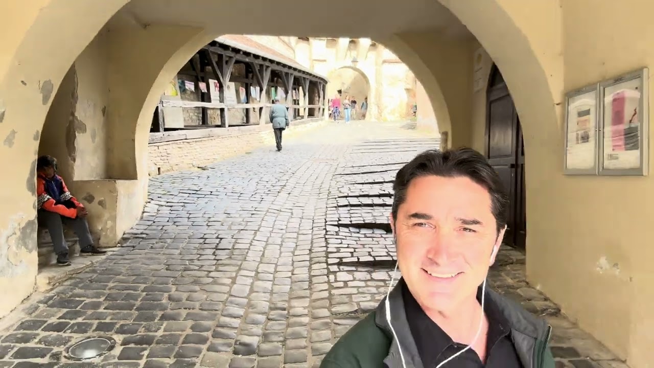 Visit to Vlad Tepes (The Impaler) Birthplace, his house. Sighișoara, old town center, Transylvania.