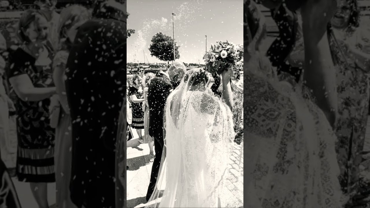 Bride&rsquo;s favorite way to wear a lace Mantilla veil