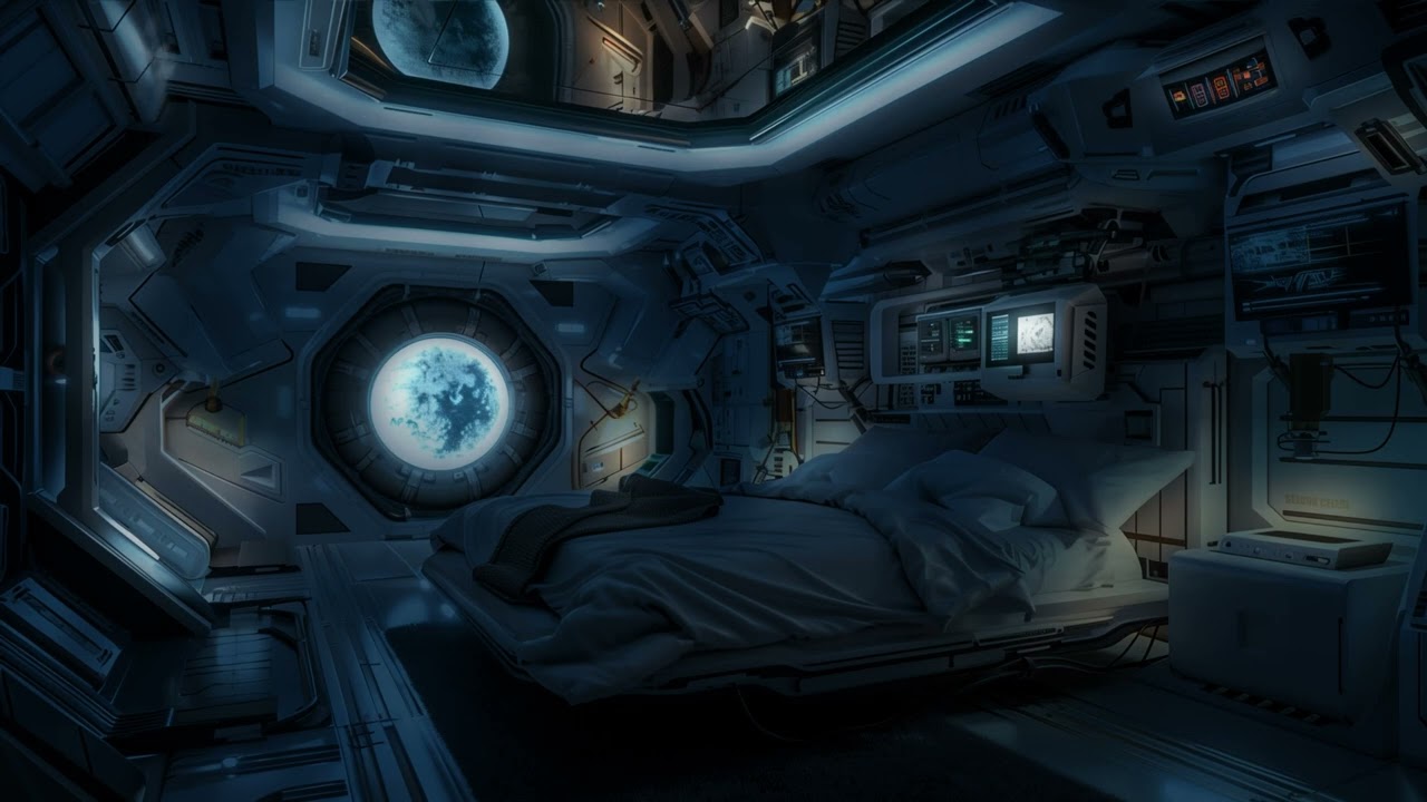 UNSC OTO Space Station Crew Cabin. Sci-Fi Ambiance for Sleep, Study, Relaxation