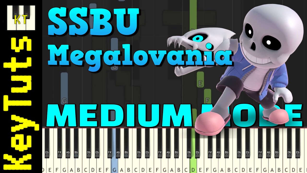 Megalovania [Super Smash Brothers] - Medium Mode [Piano Tutorial] (Synthesia)
