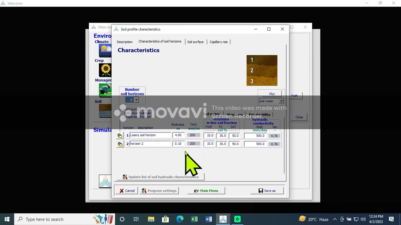 Basic Demonstration of Soil Profile (Parameter) Simulation in AquaCrop