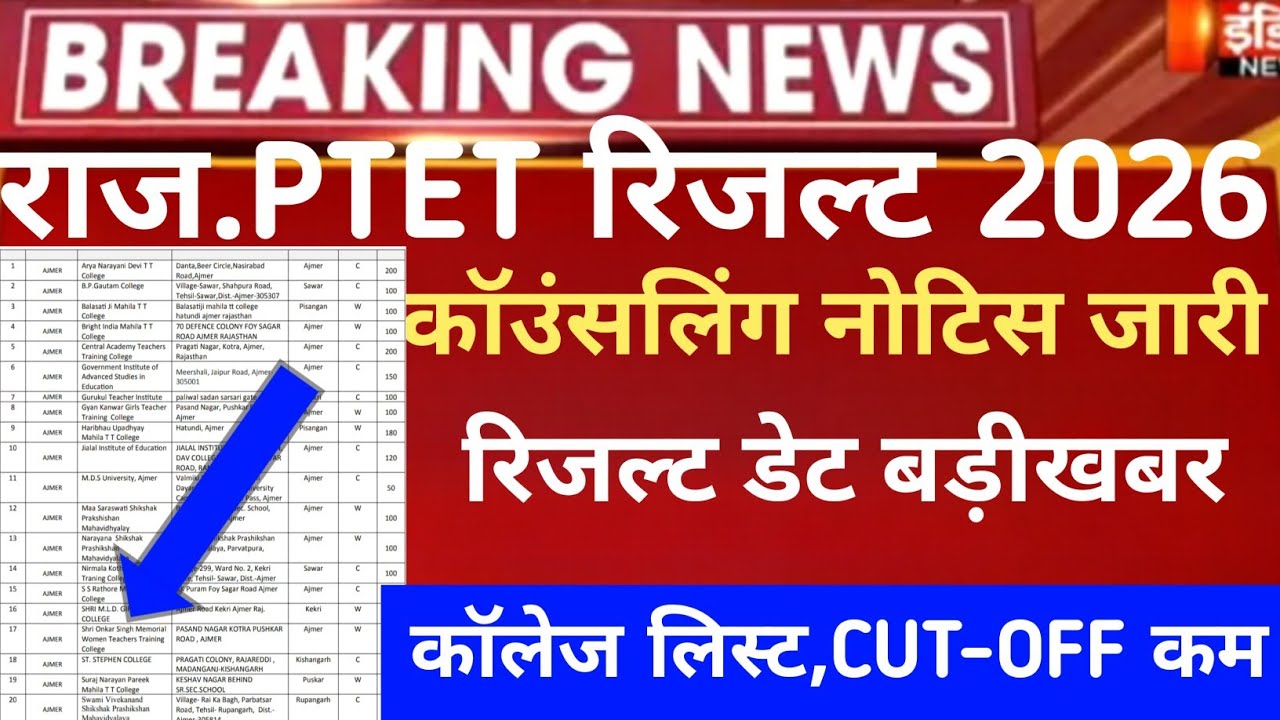 Raj Ptet Answerkey 2026/ptet cut-off 2026/ptet result date /raj ptet Cut-off mark safe score 2026