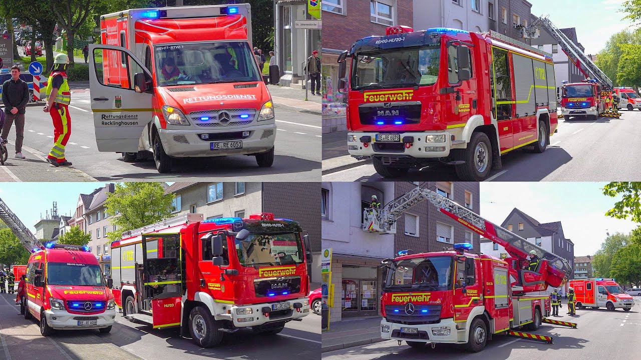 [ERNEUTER BRAND IN WOHNUNG] FEUERWEHR RECKLINGHAUSEN im EINSATZ | BLAULICHT & DREHLEITER im EINSATZ