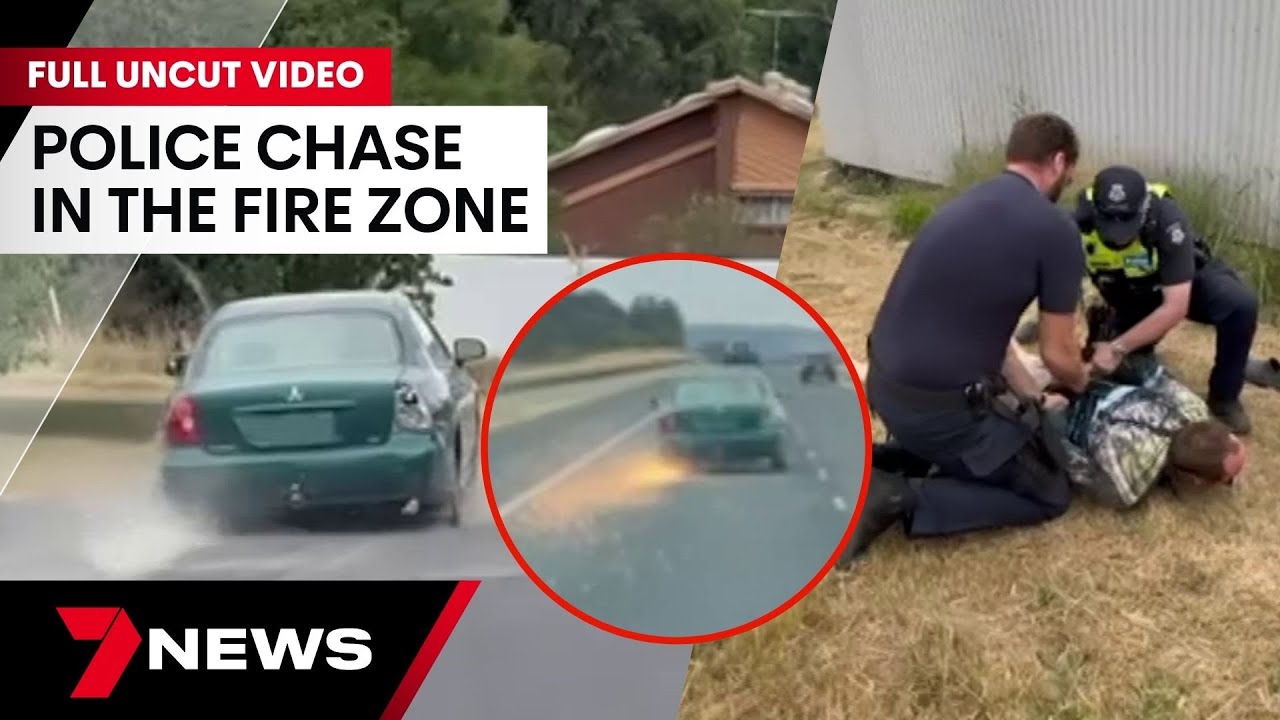 Dramatic police chase through Victoria's fire zone - the full pursuit | 7 News Australia