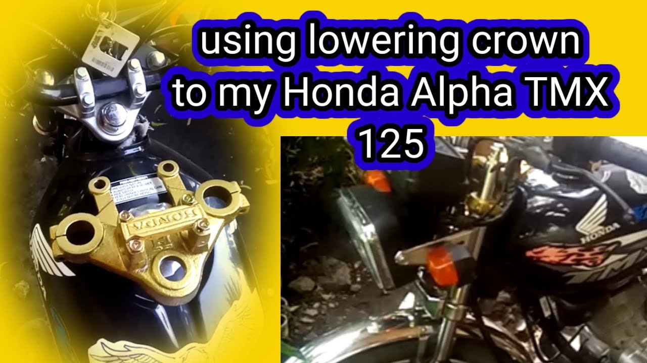 Honda Alpha TMX 125 lowered front shock with lowering crown