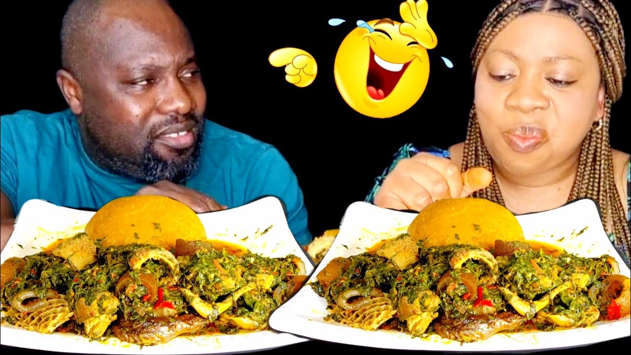 ITCHING MY BUTT THROUGHOUT THE VIDEO TO SEE MY HUSBAND'S REACTION Asmr mukbang vegetable soup & ufu