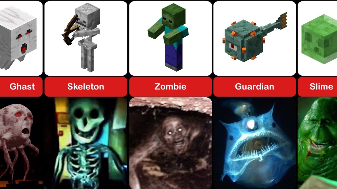 All Minecraft Mobs and Cursed Images – Comparison