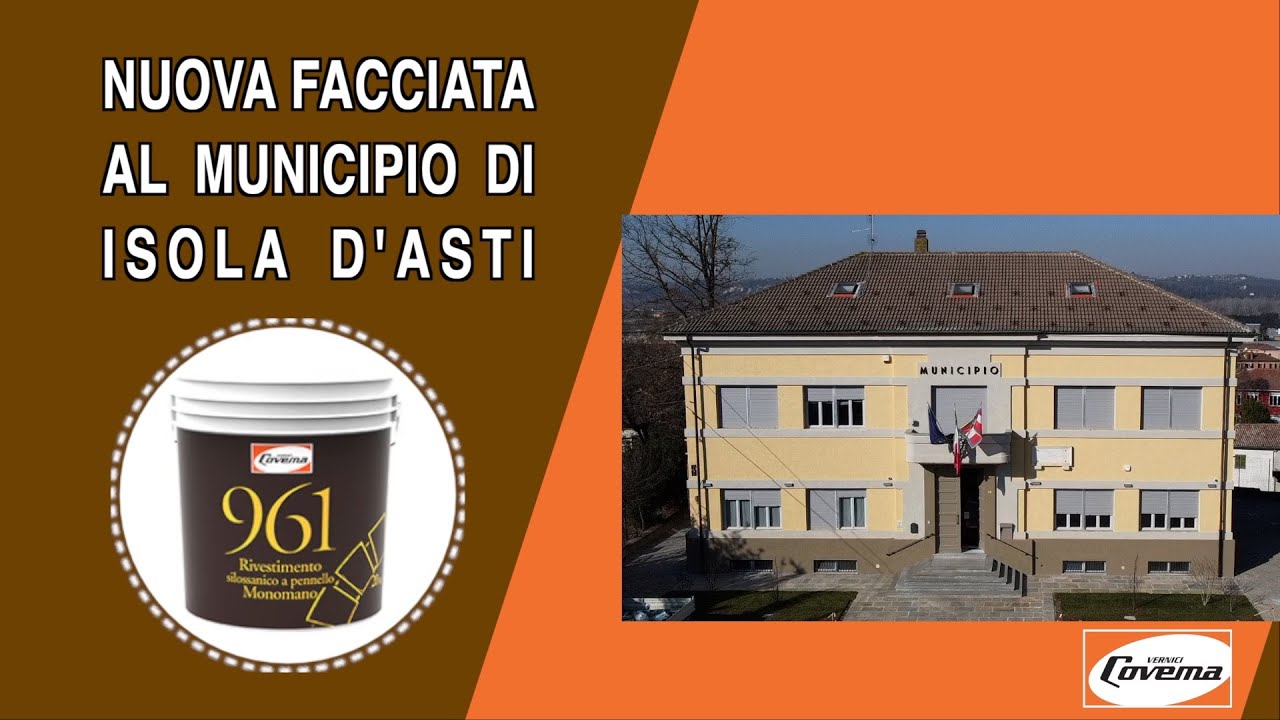Tinteggiatura Facciata al Municipio di Isola d'Asti  con il 961 di Covema Vernici