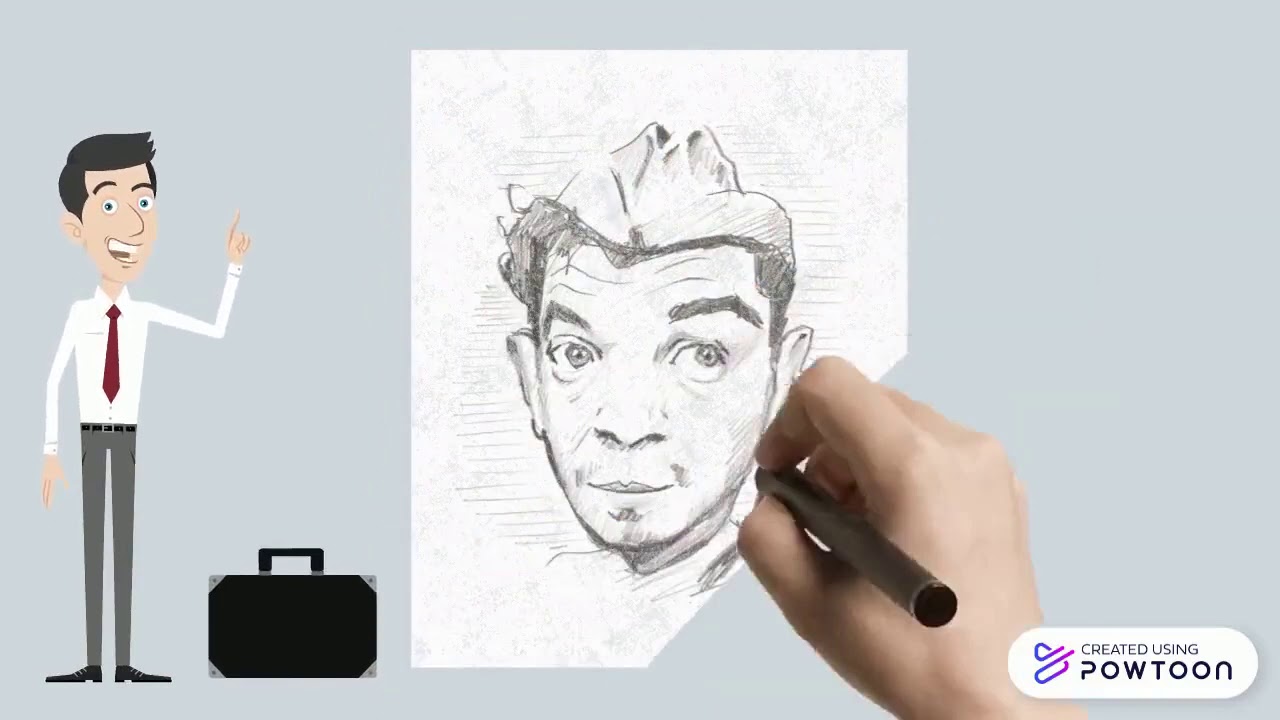 Caricatura de Mario Fortino Alfonso Moreno Reyes (Cantinflas)