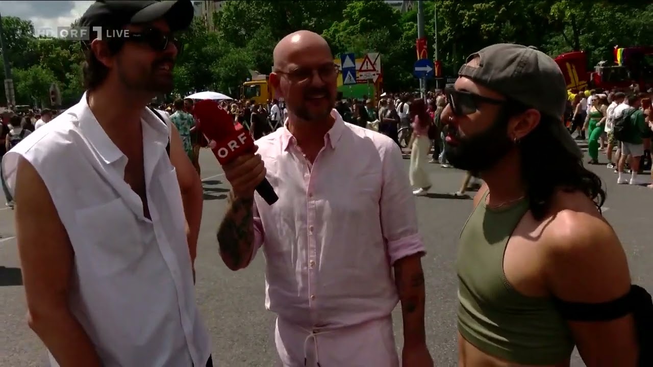 Conchita und Martin bei der Regenbogenparade in Wien 17.6.2023