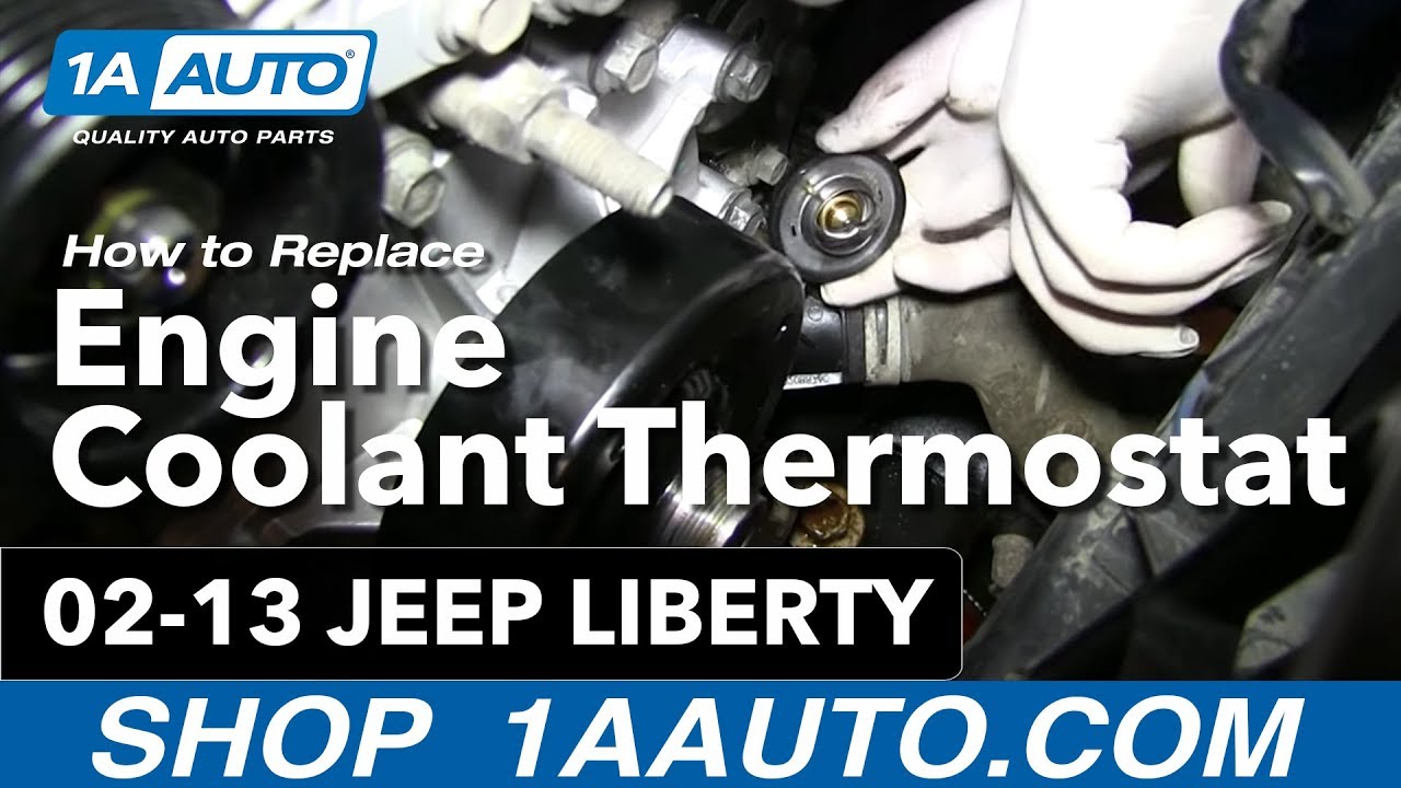 Как заменить корпус термостата на Jeep Liberty 02-13
