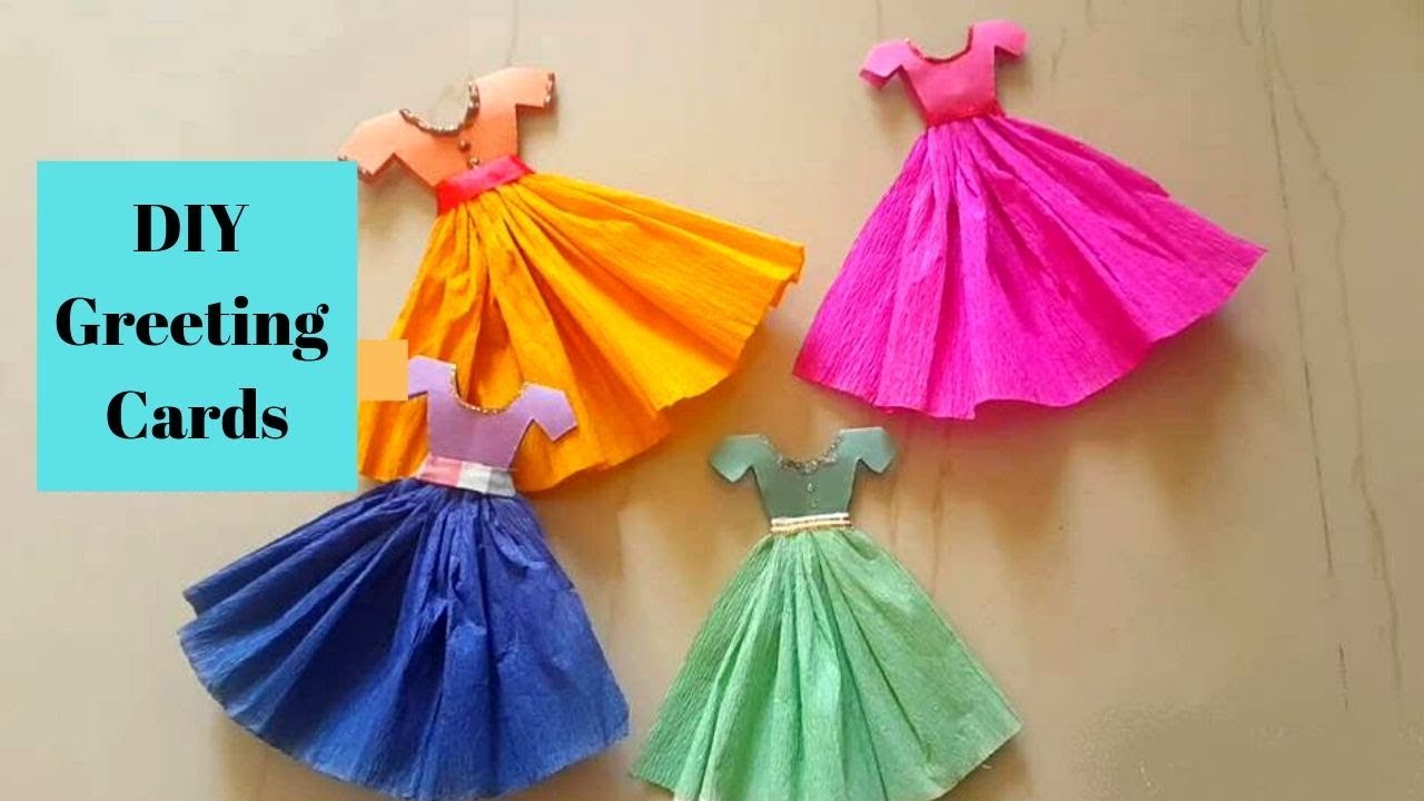 DIY Easy Handmade Greeting Card Making Idea/ Cute Dress Birthday Greeting Card By  Aloha Crafts