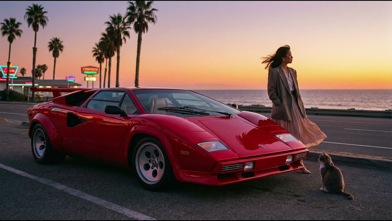Lamborghini Countach Night Drive–80s City Pop x West Coast AOR-|-Neon Tokyo to Pacific Coast Highway