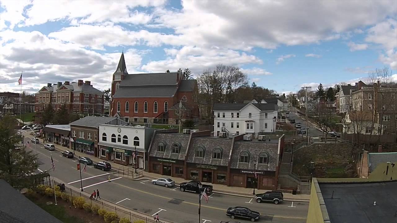 Downtown Marlborough MA Drone Flight