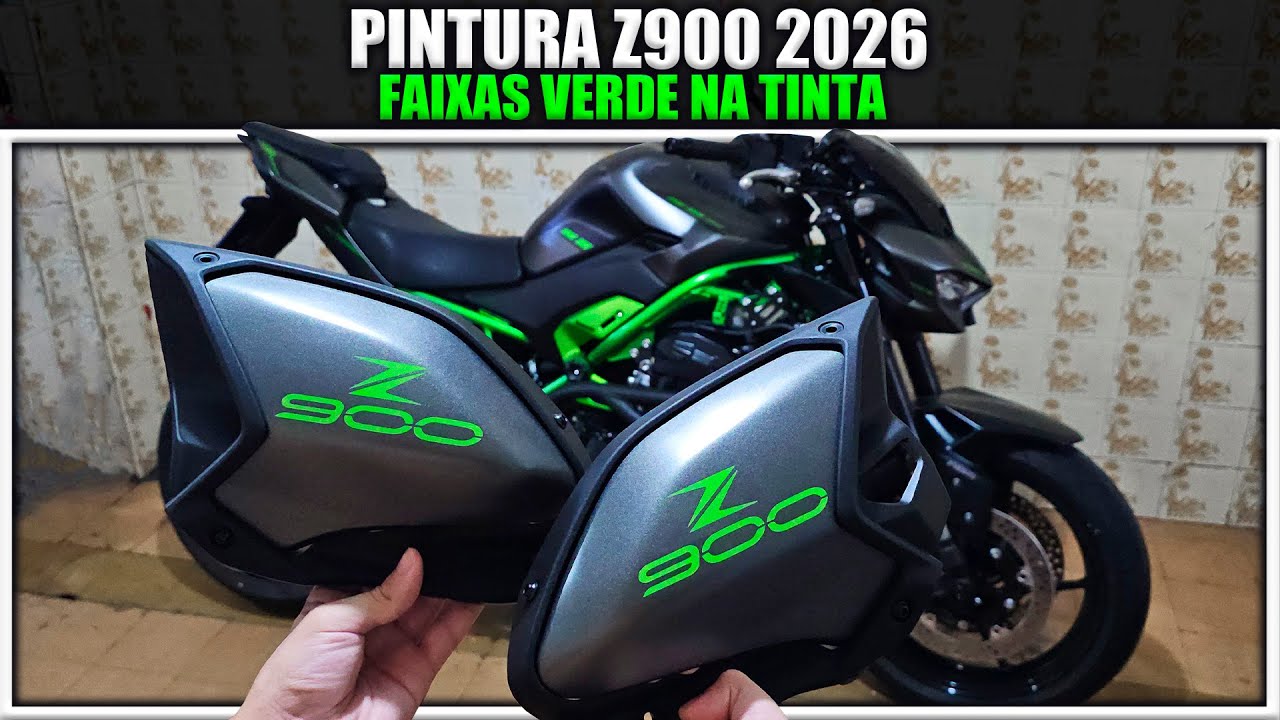 PINTURA Z900 2026 VERDE COM FAIXAS NA TINTA