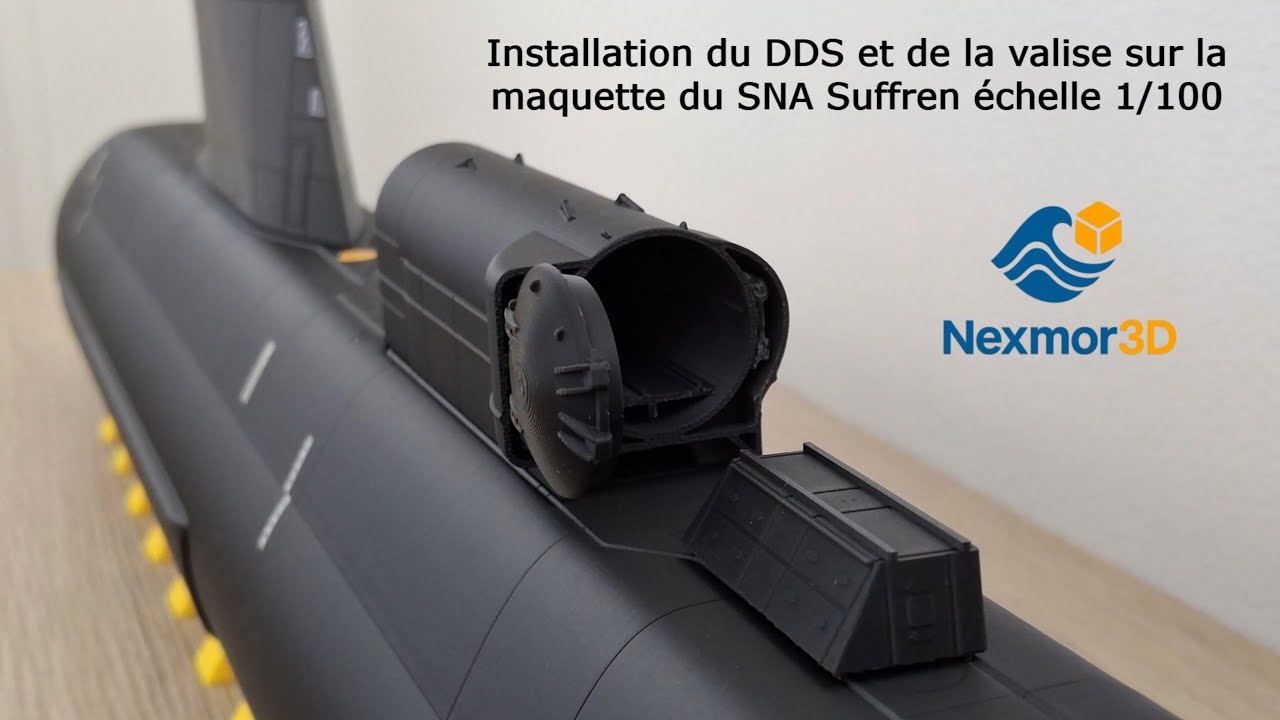 Installation du DDS sur la maquette SNA Suffren imprimée en 3D échelle 1/100