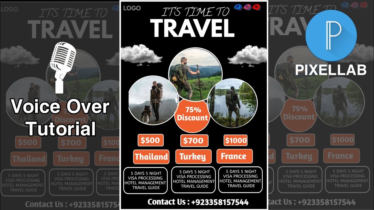 How to Create a Travel Poster Design In Pixellab | Travel Flyer Design | PixelLab Tutorial