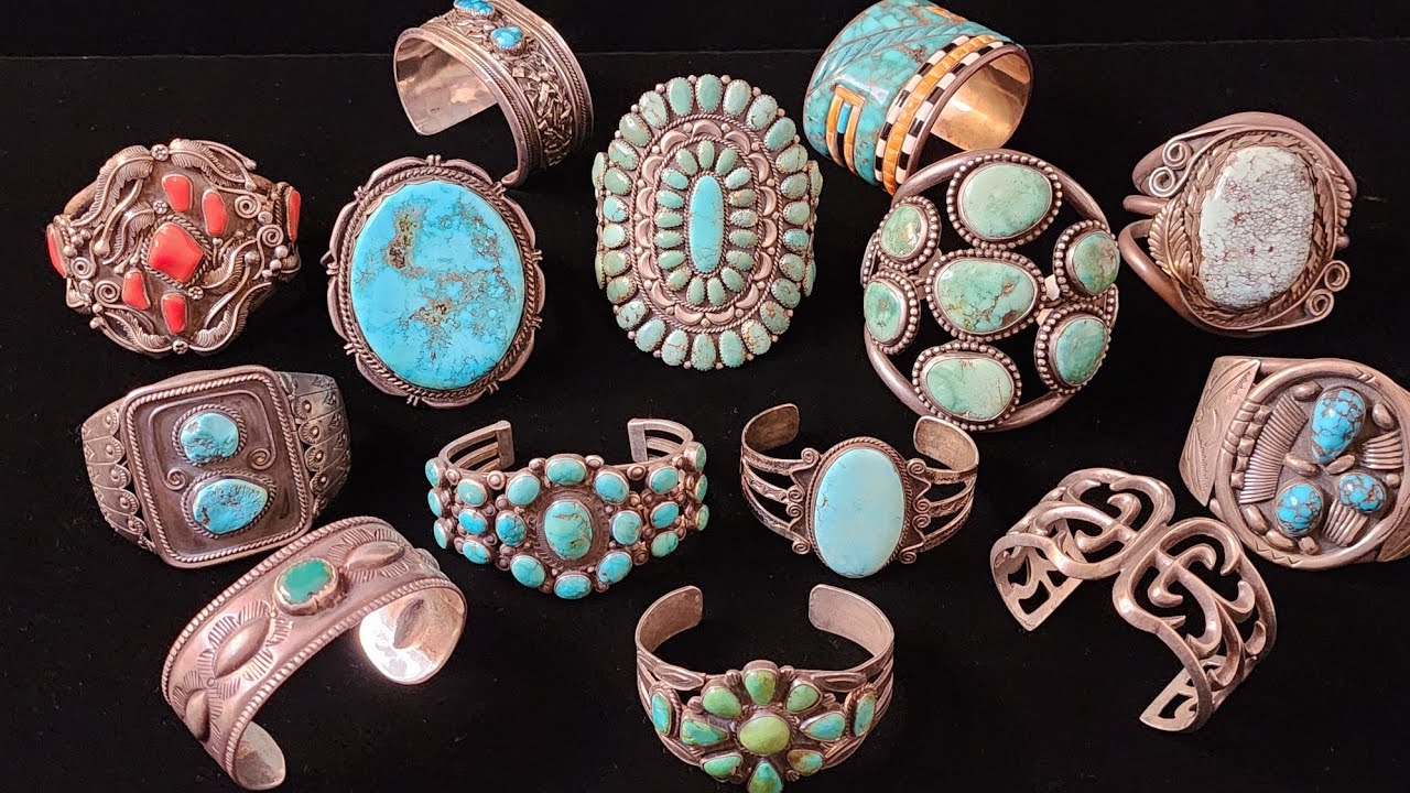 MY COLLECTION: Vintage Native American Turquoise cuff bracelets - A FANCY SHOW & TELL #turquoise