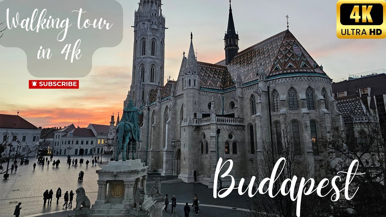 Budapest Walking tour 4K– Fisherman bastion | Castle district